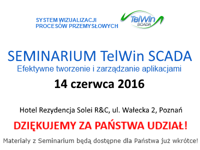 Seminarium SCADA TEL-STER Sp. z o.o. DZIĘKUJEMY ZA UDZIAŁ!