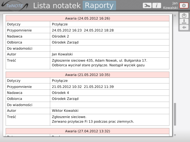 Opis systemu TelNOTE firmy TEL-STER Sp. z o.o.