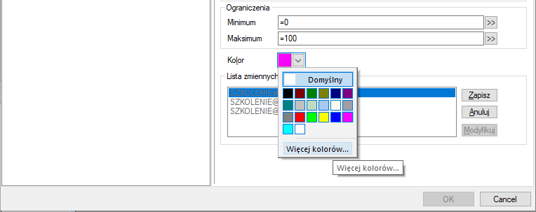 Rys. 4. Wykres ko?owy - zakładka Zmienne szczegó?y | TelWin SCADA 7.03