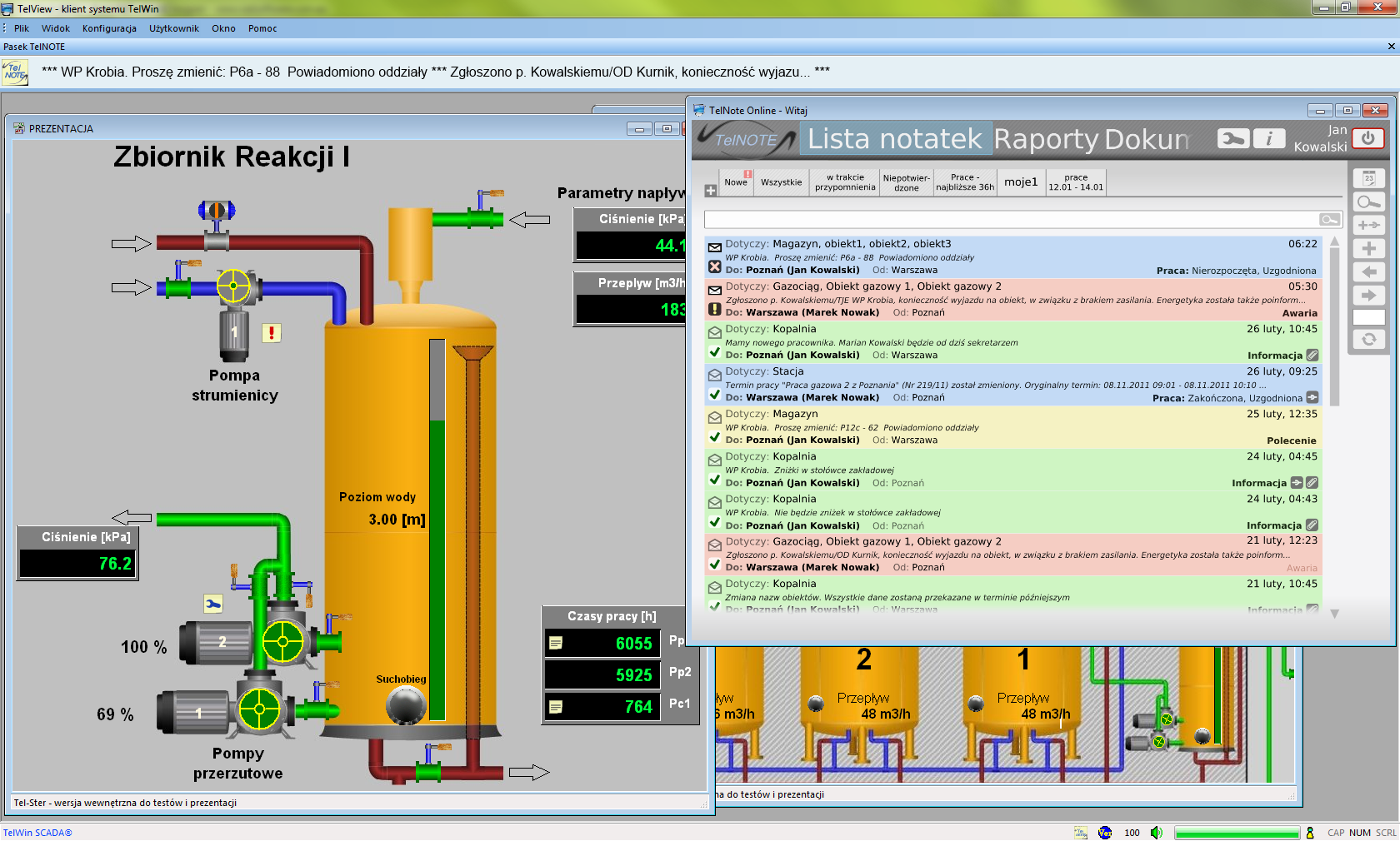 Konsola systemu TelWin IDS | TEL-STER | Systemy SCADA | Automatyka | Procesy przemyslowe